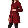 thumbnail image 4 of INSPIRE CHIC Manteaux d'Hiver Longs pour Femmes à Simple Boutonnage à Revers Cranté Rouge TP, 4 of 6