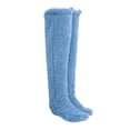 thumbnail image 1 of GUOOL over Knee High Fuzzy Protection Thick Warm Leg Cover Super Soft Thigh High Socks Blue, 1 of 9