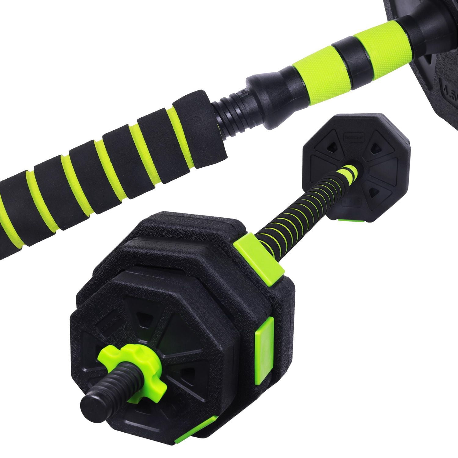 Ensemble d’haltères/poids réglable 40 lb GoZone – Noir/vert