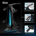 thumbnail image 3 of RGB Controller Stand Featuring 9 Lighting Modes, Equipped with 2 USB Ports, And Designed As a Headset Holder for Desks, Compatible with for All Types of Headphones And Controllers, 3 of 9