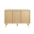thumbnail image 2 of Buffet 3 Tiroirs en Bois Massif et Rotin 47 Pouces - Naturel, 2 of 5