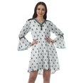 thumbnail image 1 of Moomaya Robes Mini Imprimées à Col en V pour Femmes Manches à Volants Robes de Plage pour Femmes, 1 of 4