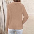 thumbnail image 4 of Qertyioot Chandails à Col en V pour Femmes Mode Automne Hiver Uni Manches Longues Chandail Décontracté Hauts, 4 of 7