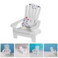 thumbnail image 3 of 1Pack Simulated Beach Chair Model White Wood Seaside Decorations For Home Decor, 3 of 8