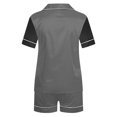 thumbnail image 4 of Yuyuzo Pajama Sets for Women 2 Piece Short Sleeve Button down Shirts Lounge Sets Color Block Soft Pj Sets, 4 of 4