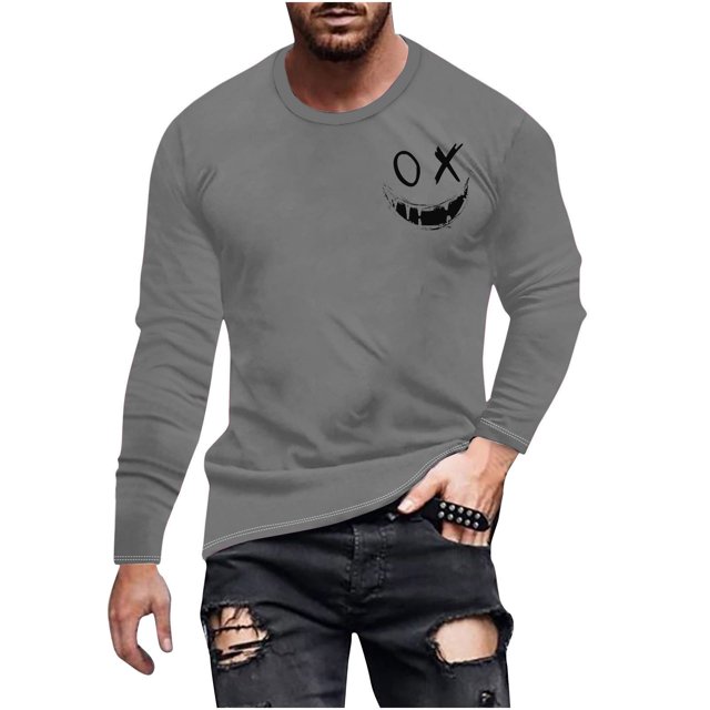 Birdeem Mens Printed Long Sleeved Top Long Sleeved Round Neck Top/Shirt
