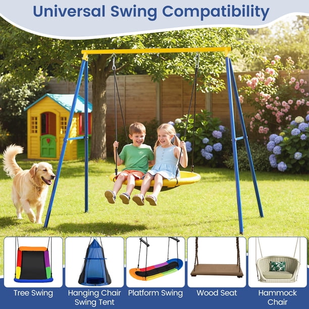 Gymax Extra Large A-frame Swing Stand 73'' Height Heavy-duty Metal