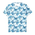 thumbnail image 1 of T-shirts Filles Manches Courtes Imprimé Papillons Décontracté Hauts Filles Bleu 4-5 Ans, 1 of 4