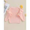 thumbnail image 4 of Gupgi Toddler Girl Sweaters 3M 6M 9M 12M 18M 2Y 3Y Baby Ruffle Long Sleeve Solid Color Knit Pullover Fall Winter Loose Tops, 4 of 9