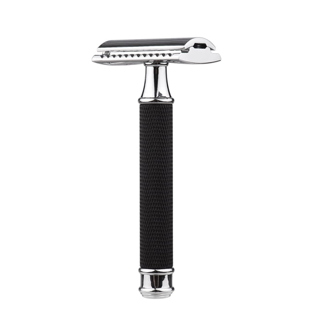 Double Edge Safety Razor Stainless Steel Manual Shaving Razor Long Handle Traditional Razor