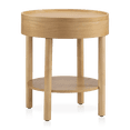 thumbnail image 1 of Bouclair Natural Wooden Round Side Table with Lift Top, 1 of 10