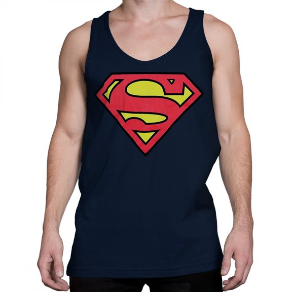 Superman Symbol Navy Blue Men's Tank Top-Medium