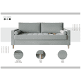 thumbnail image 4 of HMD Astoria Lin Bras Carré Canapé 3 Places avec 2 Coussins, Gris, 4 of 5
