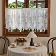 thumbnail image 4 of EGNMCR Home Decor, Room Decor, Wall Decor Arched Lace Curtain Fabric Semi Sheer Chiffon With Embroidery With Rod Pocket Designs For Doors And Windows Polyester window screen, 4 of 6