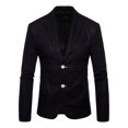 thumbnail image 1 of BOBOGOJP Blazer for Men Notched Lapel Two Button Suit Blazer For Dinner Prom Wedding (Black,XL), 1 of 3
