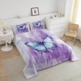 thumbnail image 4 of Erosebridal Ensemble de Literie Papillon Bleu Full, Couette Faune Mignonne, Décor Esthétique Violet, Réversible 3 Pcs, 4 of 8
