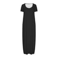 thumbnail image 2 of fatyb Robes Maxi pour Femmes Col Rond Manches Courtes Robes Décontractées Robes T-Shirt Amples pour Femmes P-5TG, 2 of 5