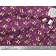 thumbnail image 2 of Soimoi Pink Rayon Fabric Bird,Paw & Cocker Spaniel Dog Decor Fabric Printed Yard 56 Inch Wide, 2 of 3