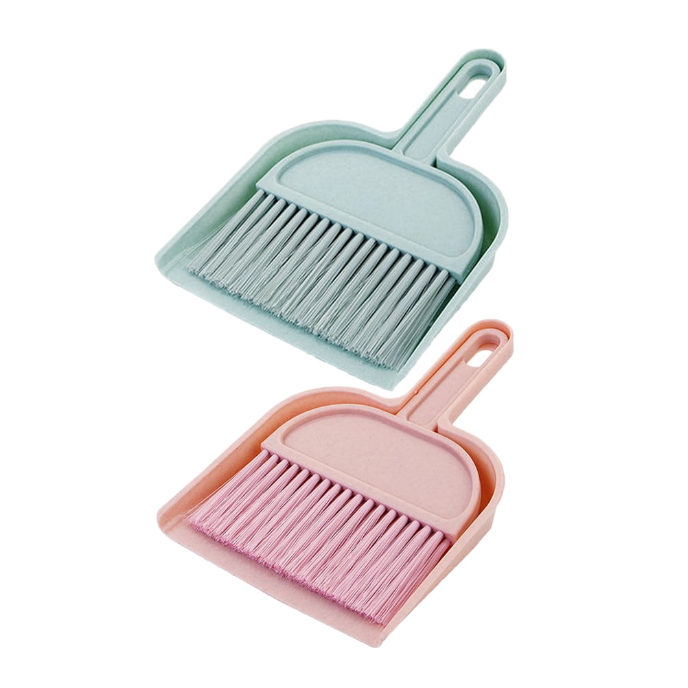 KAKOWELY pink dust pan 2pcs Mini Desktop Broom And Dustpan Set For Kids Small Handheld Broom And Dustpan For Cleaning Desks Tables And Pet Areas7.87"X5.71"X1.18"