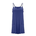 thumbnail image 4 of RBCKVXZ Robe Courte Athlétique Sans Manches pour Femmes avec Short Intégré Été Tennis Entraînement Active Combinaison Sportive Bretelles Spaghetti Robes Bleu P, 4 of 6