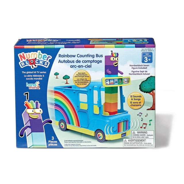 hand2mind Numberblocks Rainbow Counting Bus, Toy Vehicle, Play Figure Playsets, Ages 3+ (3 Pieces)