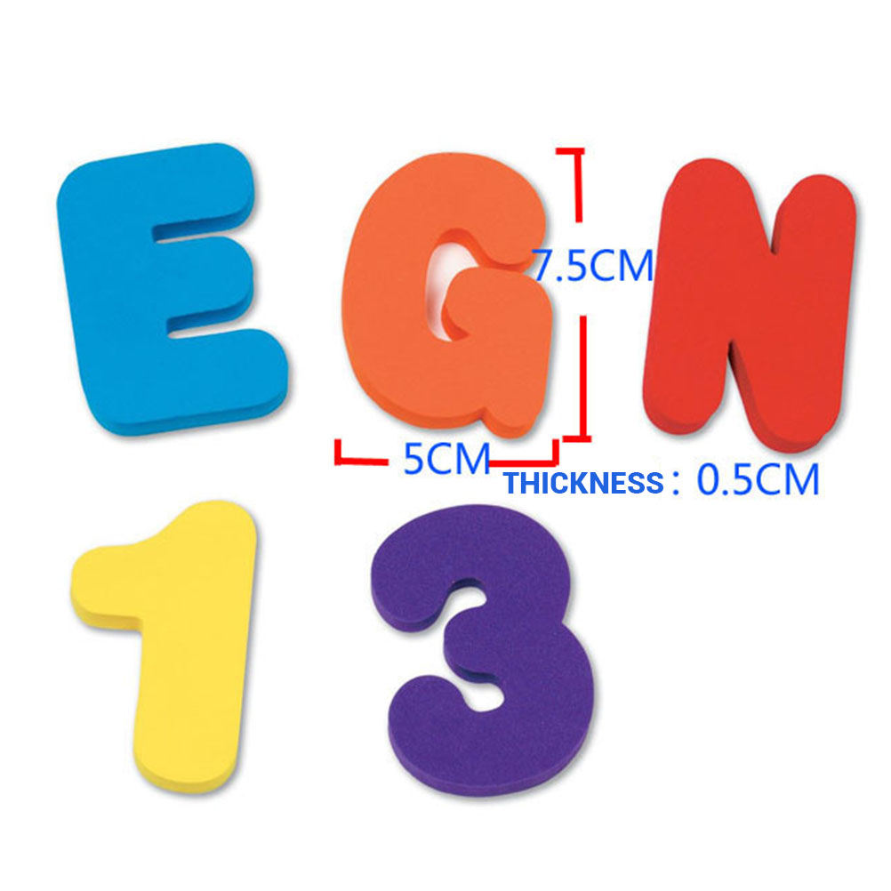 36Pcs A-Z Letters And 0-9 Numbers Foam Floating Bath Tub Stickers Toddler Child Toys
