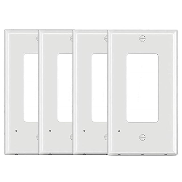 4Pack Outlet Wall Plates LED Guide Night Lights by Luz Uirlis, featuring built-in sensors and energy-efficient LED illumination. These white duplex wall plates include 3 mini LED lights per plate, designed to fit standard outlets while keeping sockets free for use. Easy to install with included screws, no wiring or batteries required. Ideal for hallways, bathrooms, and stairways.