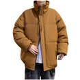 thumbnail image 2 of LOVZFMLL Jackets for Men's Fashion Solid Color Zipper Pocket Drawstring Long Sleeved Thick Hooded Casual Jacket, 2 of 7