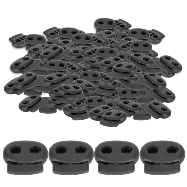 Serrures de Cordon en Nylon, 300pcs Double Trou Ressort Double Trou Cordon Serrures Cordon de Ressort Serrures Élégant et Moderne