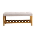 thumbnail image 2 of ACME Charla Bench in Light Gray & Oak, 2 of 3