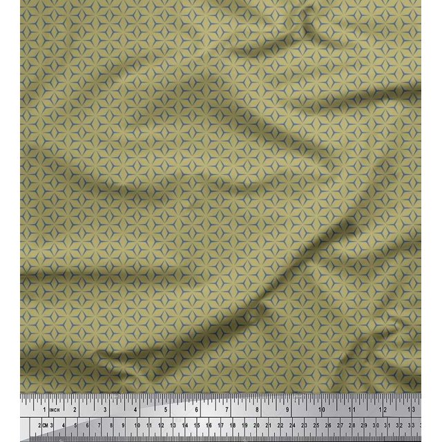 Soimoi Poly Georgette Fabric Geometric Small Print Fabric by The Yard 42 Inch Wide