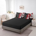thumbnail image 4 of YST Aztec Dahlia Comforter Set, Full Size, 7-Piece, Floral, White Red Black, Bedding Set, 4 of 5
