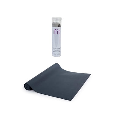 Bodico Non-Slip Yoga Mat and Super Cooling Towel Set for Fitness, Black