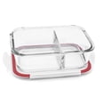 thumbnail image 2 of Starfrit LocknLock Glass Food Storage Divided Container, Capacity of 32oz / 950ml, Rectangular, 2 of 8
