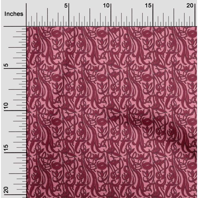 oneOone Viscose Chiffon Fabric Leaves & Floral Block Decor Fabric Printed BTY 42 Inch Wide