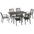 thumbnail image 1 of Outsunny 7 Pieces Patio Dining Set for 6 with Stackable Chairs, Brown, 1 of 10