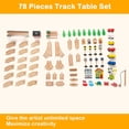 thumbnail image 4 of INFANS Table de Train, Ensemble de Jeu de 80 Pcs en Bois pour Enfants avec Plateau Réversible Détachable, Rails, Train, Chemin de Fer, Ville, Cadeau pour Tout-Petits Garçons Filles 3+, 4 of 9