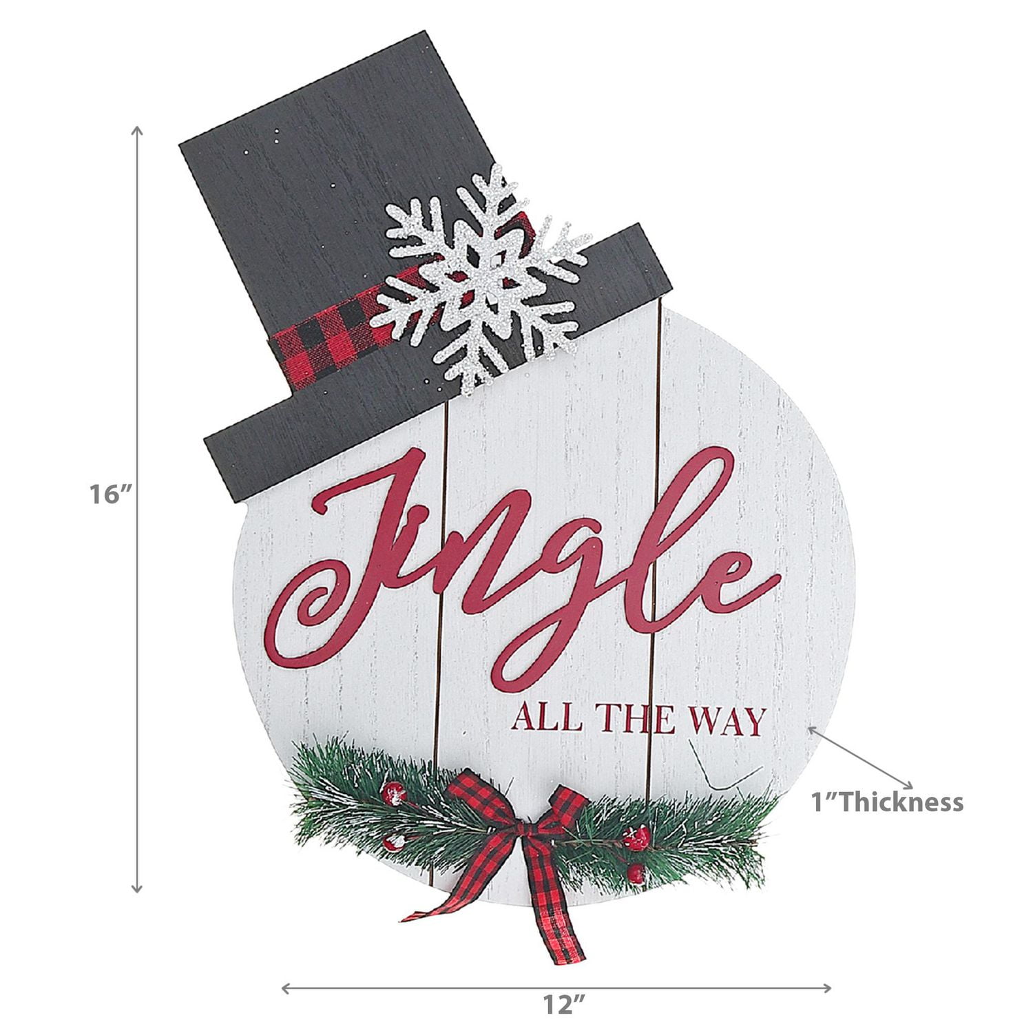 Christmas Mdf Snowman Shape Shape Wall Hangle
