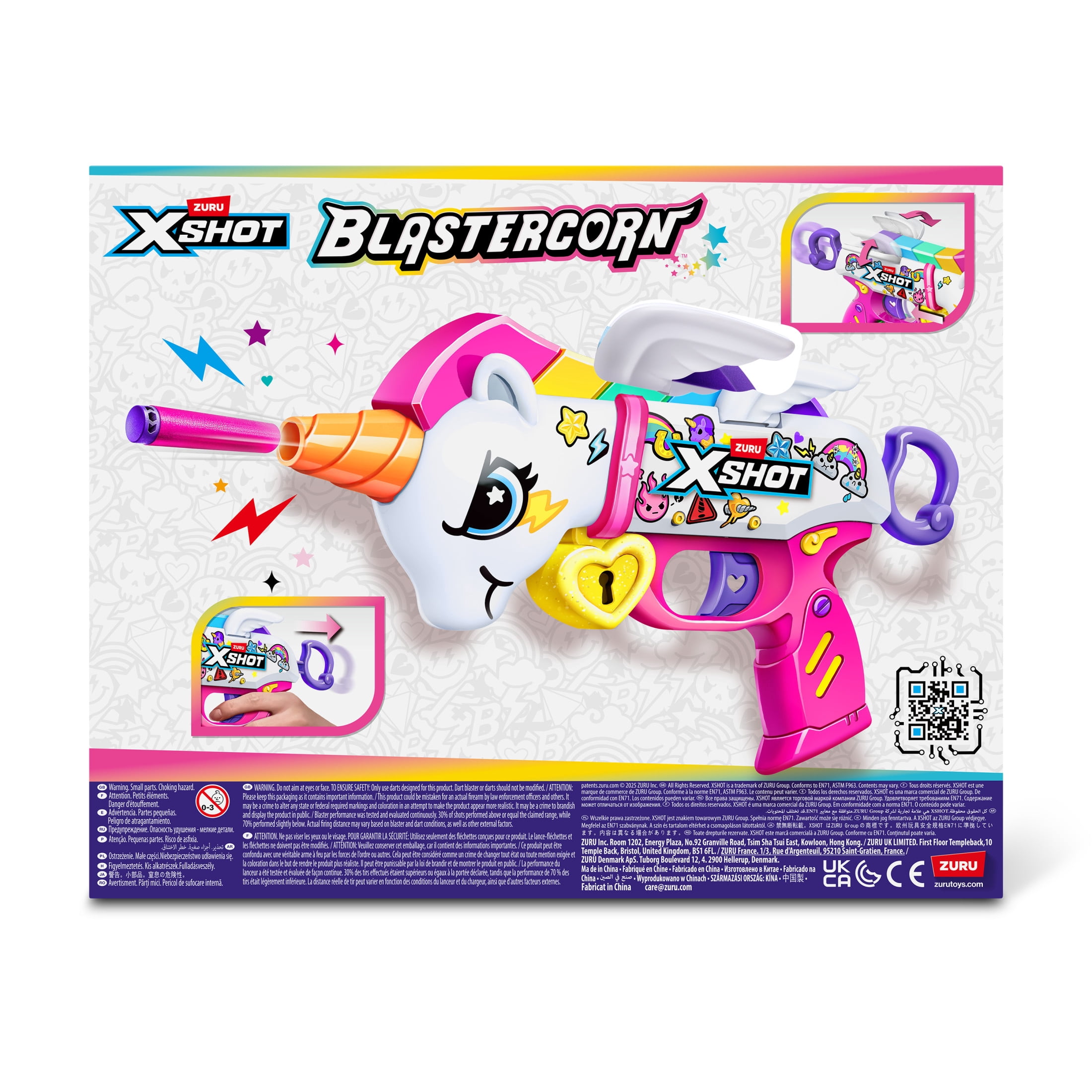 Pistolet à fléchettes XSHOT Blastercorn avec 16 Fléchettes à poche d'air, jouet d'extérieur de ZURU pour les enfants de 8 ans et plus