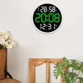 thumbnail image 2 of GROWTH TANK 12 inch Digital Wall Clock Large Display Large Digital Clock Calendar Month Date White Green, 2 of 9