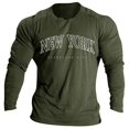 thumbnail image 1 of Fashion Trend Letters Raglan Long Sleeve Tee for Men Casual Daily Wear Shirt with Comfortable Fit Street Style Top, 1 of 2