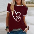 thumbnail image 1 of SMihono Hauts pour Femmes Été Décontracté Mode Féminine Décontracté Imprimé Col Rond Ample Manches Courtes T-shirt Chandail Oversize T-shirt pour Femmes 2023, 1 of 4