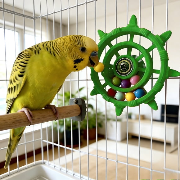 Creatine Bird Play Rotating Chewing Gadget Cage With Movement Parrot Entertainment Item With Material Sparrow Parrot Companion (5 Color)