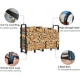 thumbnail image 3 of Firewood Rack Outdoor ft Heavy Duty Logs Holder for Indoor Fireplace Metal Wood Pile Storage Stacker Organizer Matte, 3 of 7