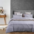 thumbnail image 1 of 2 Pcs Twin Boho Duvet Cover, Soft Mircrofiber White Geometric Pattern Printed on Grey Bohemian Comforter Cover Bedding Set, 1 of 5