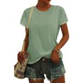thumbnail image 3 of Hiiyo T-Shirt pour Femme Grande Taille à Manches Courtes, Col Rond, T-Shirt d'Été Décontracté, Tailles P-5TG, 3 of 6