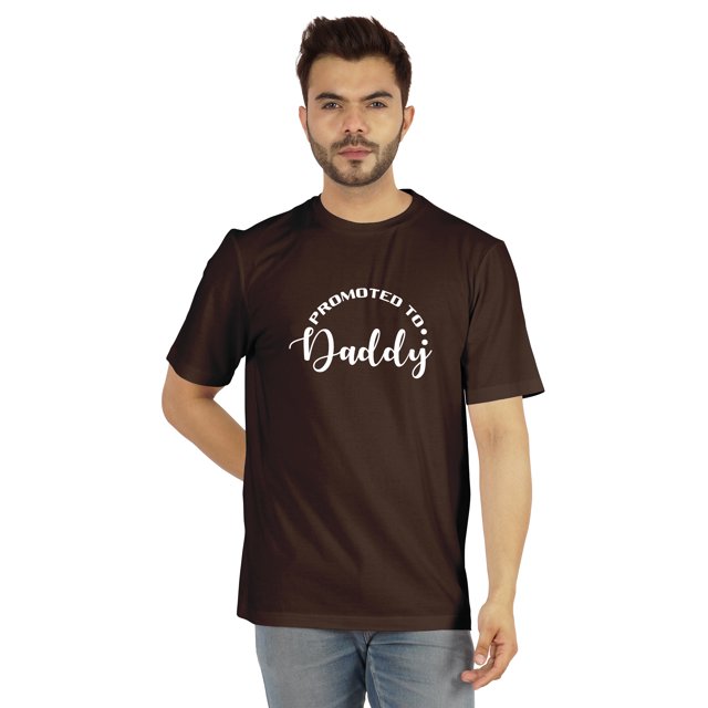 Inkmeso T-Shirt à Col Rond pour Hommes avec Imprimé Graphique Promoted To Daddy€ pour Papa pour la Première Fois