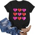 thumbnail image 1 of TIMIFIS T-Shirts pour Femmes Saint-Valentin Été Décontracté Manches Courtes Col Rond T-Shirts Mode Imprimé Cœur d'Amour Tee Shirt, 1 of 4
