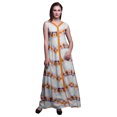 thumbnail image 1 of Bimba Tie-Dye Printed Front Slit Sleeveless Summer Spring Long Women BeachDress-Large, 1 of 5