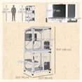 thumbnail image 3 of PawHut Maisonnette Extérieure pour Chat, Grand Catio avec Roues, Coffre de Repos, Blanc et Gris, 3 of 10